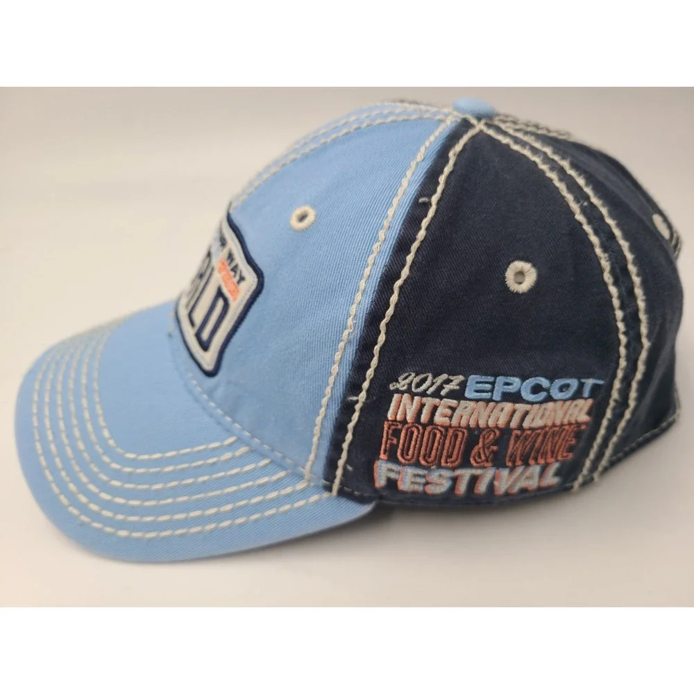 2017 Epcot International Food & Wine Festival Disney Distressed Hat Cap Men Blue